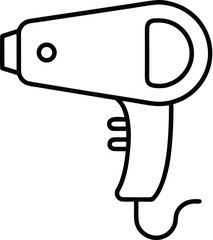 Hairdryer outline icon vector on white background 