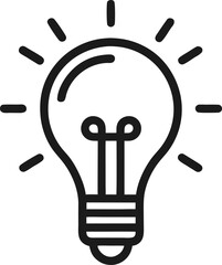 Idea bulb outline icon vector  on white background 
