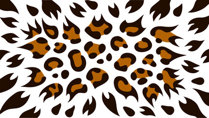 Leopard print patternt animal print leather on white background 