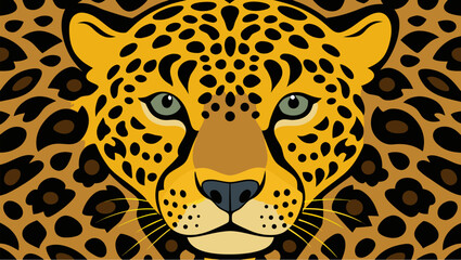 Leopard or jaguar cheetah face leopard background 