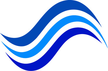 Modern tech wave lines blue  white background 