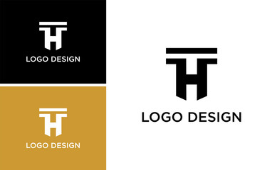 Bold Modern TH HT Monogram Logo with Strong Geometric Shape for Professional Branding and Corporate Business Identity