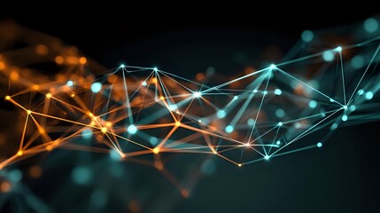 Abstract network connection structure digital technology background futuristic polygonal science graphic design