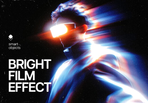 Bright Film Photo Effect Mockup