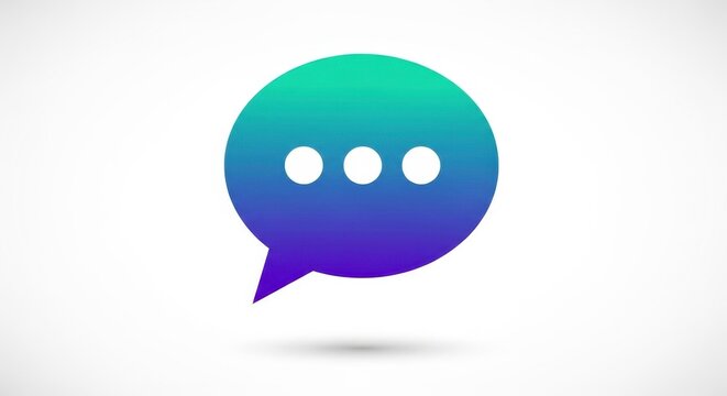 Modern communication bubble icon in gradient colors signifying discussion exchange message