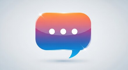 Fototapeta premium Glossy Gradient Speech Bubble Icon for Online Chat and Social Media Networks