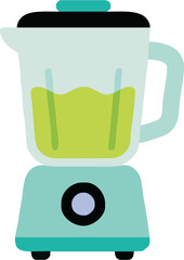 Vibrant blender filled with healthy green smoothie, perfect for nutrition blogs, recipe sites, or promoting a healthy lifestyle, originally from vector art