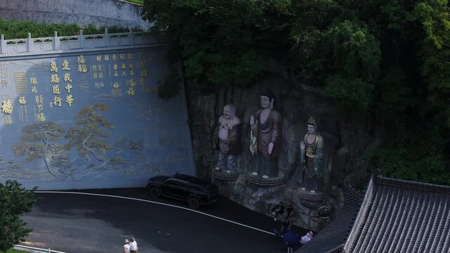 Shaoguan Donghua Temple Aerial View with Traditional Chinese Architecture