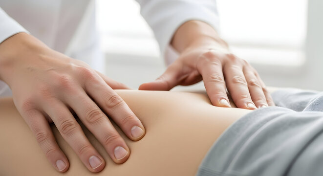 Expert Hands Performing Therapeutic Massage On Relaxed Client's Lower Back In A Calm Spa Environment For Stress Relief And Wellness