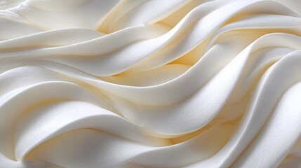 Obraz premium Soft and Smooth White Creamy Texture with Elegant Waves for Culinary or Dessert Backgrounds