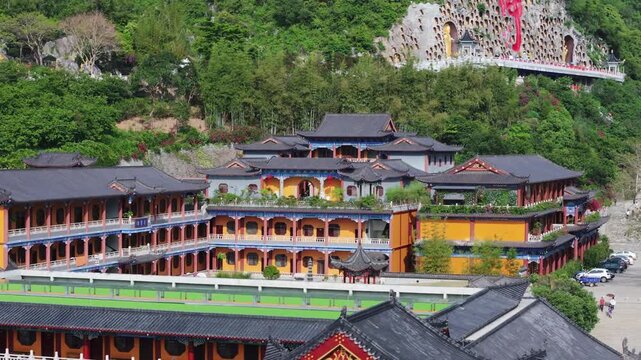 Donghua Temple Shaoguan Aerial View - Traditional Chinese Buddhist Architecture