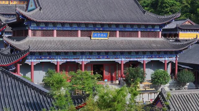 Shaoguan Donghua Temple Aerial View - Traditional Chinese Zen Architecture