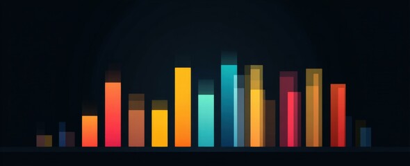Fototapeta premium A colorful bar graph on a dark background