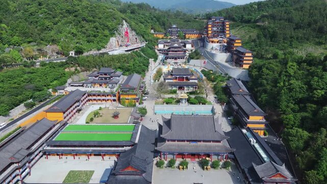 Donghua Temple Shaoguan Aerial View - Zen Buddhist Complex China
