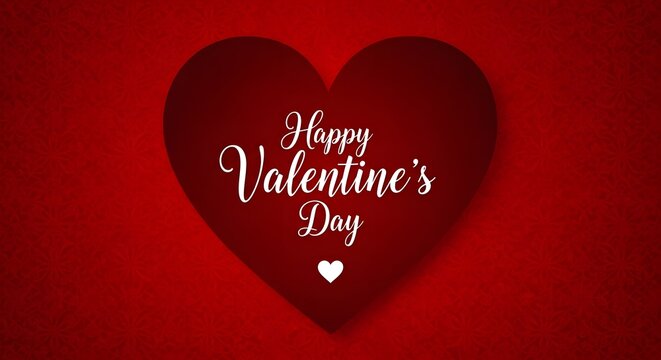 Elegant red valentine s day heart with happy valentine s day text