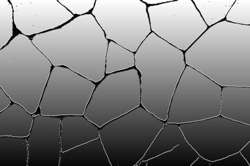 Abstract mosaic pattern with black grout lines and a gradient from white to black color