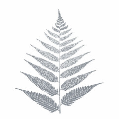 Naklejka premium Fern with retro photocopy stipple effect, for grunge punk y2k collage design. 