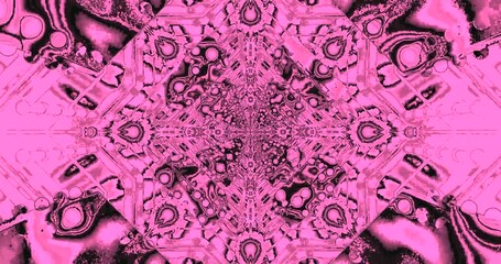 Seamless video loop of a vibrant tunnel with swirling patterns in bold pink hues creating a mesmerizing visual experience