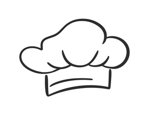 Chef Hat Line Art Drawing Vector Icon Logo Design