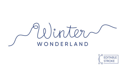 Winter Wonderland single line festive lettering