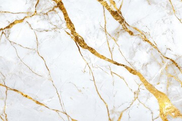 Elegant White Marble Background with Gold Veins and Texture Design