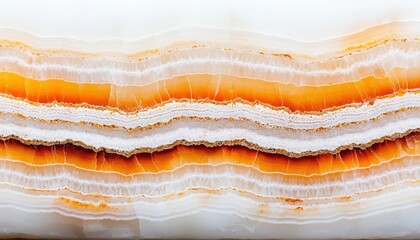 Textured Orange and White Geological Layers of Natural Stone