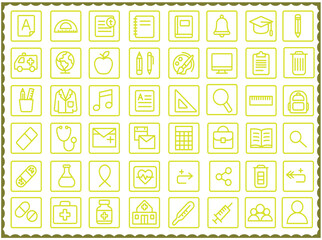 School Hospital outline icon vector symbol