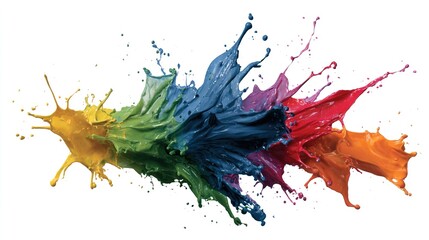 Vibrant splashes of paint in various colors creating an energetic and dynamic visual effect.