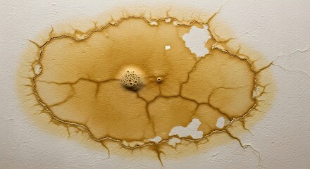 Ceiling water stain indicating potential roof leak for insurance claim.