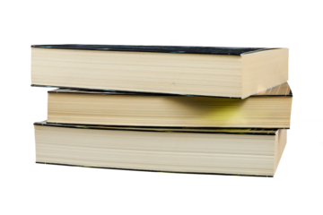 stack of books with beige pages isolated on white or transparent png
