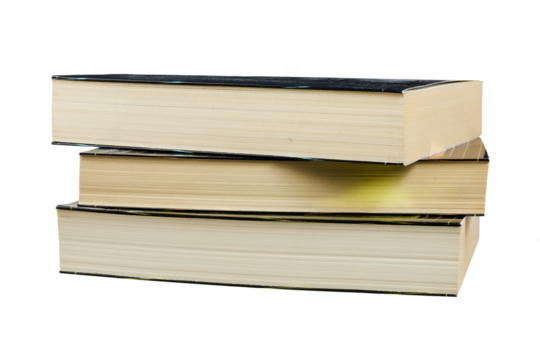 stack of books with beige pages isolated on white or transparent png