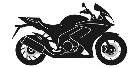 Adrenaline fueled freedom a sleek motorcycle embodies speed and independence on the open road Bold minimalist black and