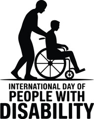 Fototapeta premium International day of people with disability silhouette illustration