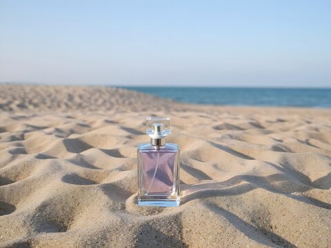 bottle of water on the beach