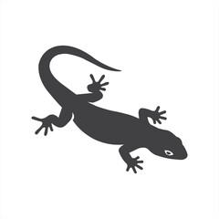 A sleek lizard silhouette creeping across a stark white canvas evoking nature s mystery and quiet beauty in a minimalist