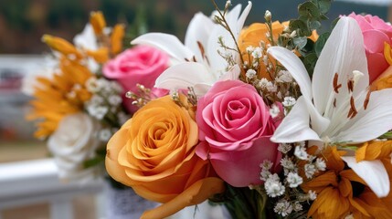 Obraz premium Various fruits and vegetables are creatively arranged around two loaves of bread and an open book, creating a vibrant centerpiece