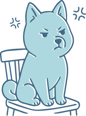 イライラしているペットの犬のイラスト
Illustration of an irritated pet dog