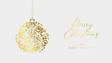 Christmas greeting card. Ornament new year background.