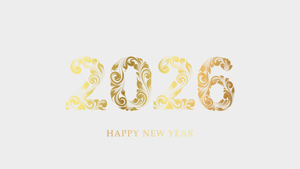 Christmas greeting card 2026. Ornament new year background.