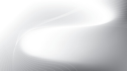 Abstract white and gray color, modern design stripes background with curve lines and glowing light. Vector illustration.