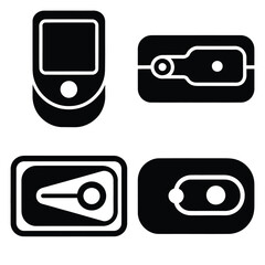 pulse oximeter vector icons&ndash; simple hospital and medical safety symbols