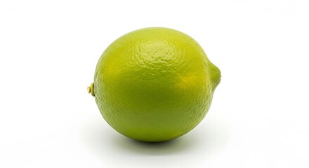 Fresh Green Lime on White Background.