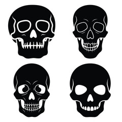 skull head vector icons– simple hospital and medical safety symbols