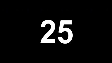 thirty second countdown timer animation with flip transition, 30 to 0 seconds on dark background
