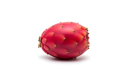 Vibrant Red Prickly Pear Fruit Isolated on White.
