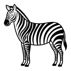 Obraz premium Striking Black and White Zebra Illustration with Bold Stripes Design