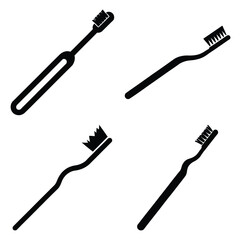 toothbrush minimal flat vector icons– simple hospital and medical safety symbols