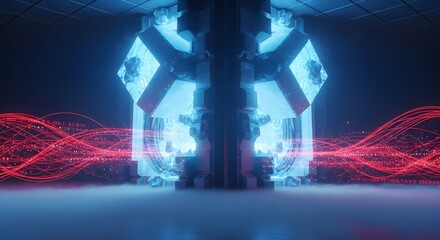 Futuristic design in neon light and technology 