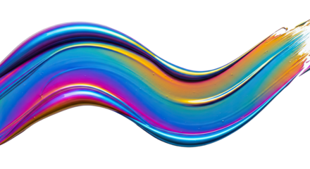 Thick glossy smear layered into radiant wave pattern on white