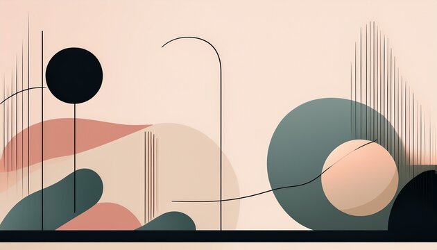 a clean branding graphic with abstract minimalist shapes sharp lines and neutral tones